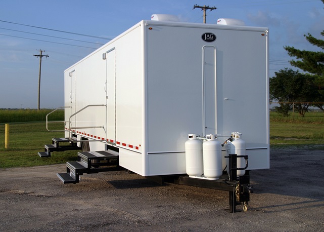 Large 10 Stall Bathroom Trailer Rental in Connecticut