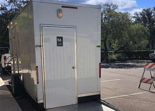 Small 2 Stall Restroom Trailer With Men's & Women's Rooms in Connecticut