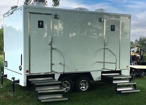 Large 5 Stall Restroom Trailer Rental in Connecticut